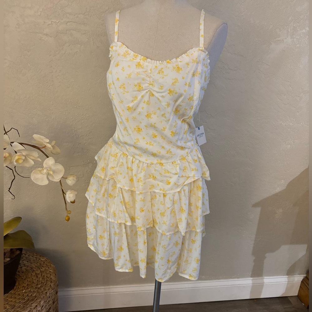 Arizona White & Yellow Floral Ruffled Sundress Sz XXL NWT